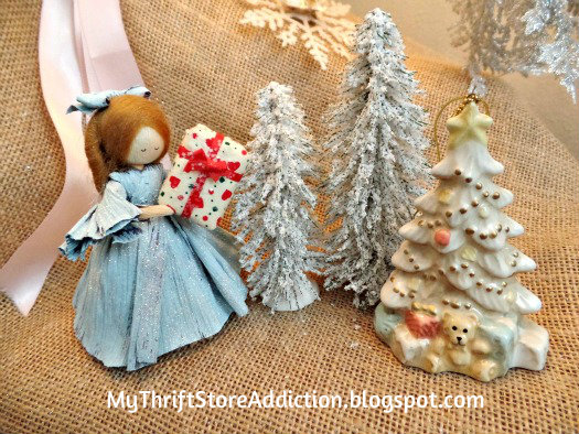 Friday's Find: Collectible Corn Husk Dolls mythriftstoreaddiction.blogspot.com Vintage doll portraying Clara in the Nutcracker Christmas tree vignette