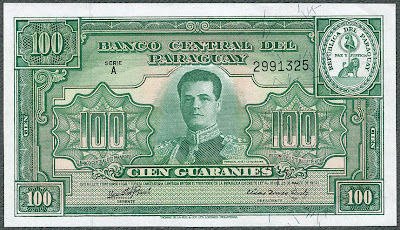 Paraguay banknotes 100 Guarani banknote bill World paper money Currency