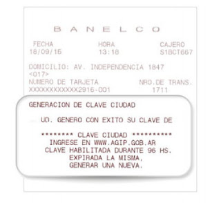 Ejemplo de un ticket emitido por el cajero Banelco