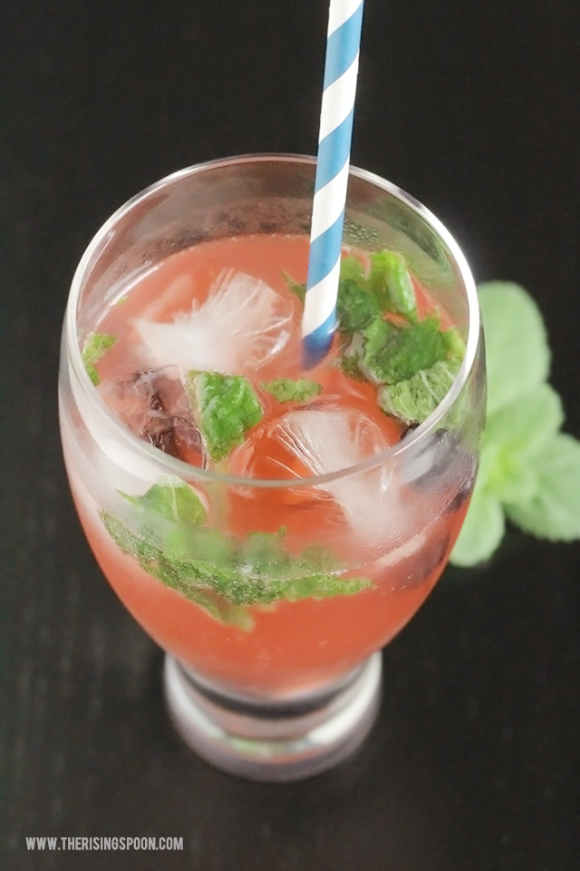 Blueberry Mint Kombucha Mocktails The Rising Spoon