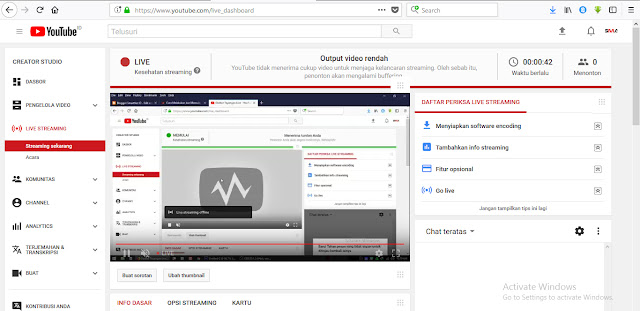 cara live streaming di youtube