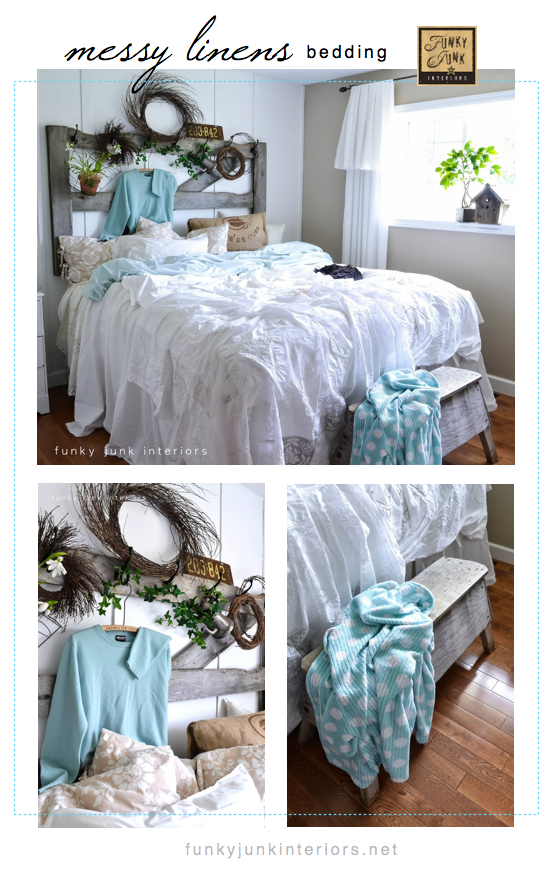 #10 - Decorate a bedroom with messy linens - via Funky Junk Interiors (click here for the rest of the top 2012 lineup)