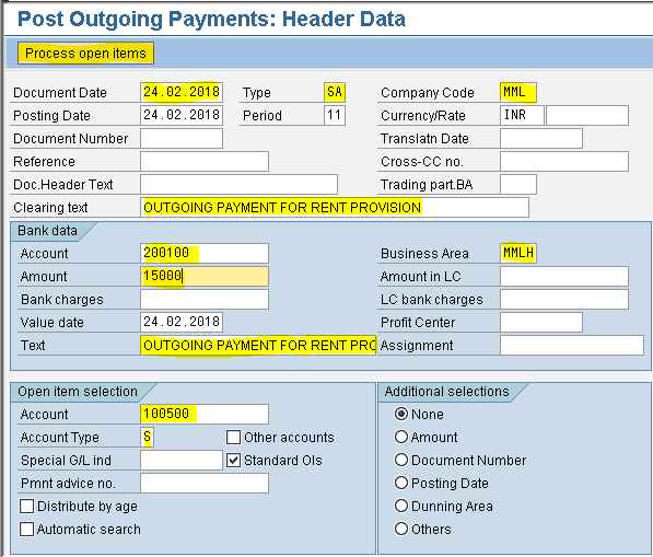 SAP FICO MODULE LEARNING Outgoing Payment with Clearing