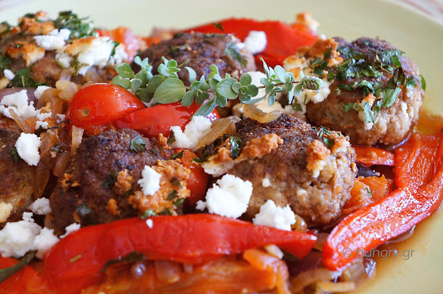 Summer Meatballs with Peppers & Feta