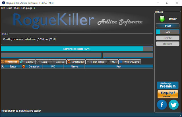 برنامج مجاني لكشف وإزالة جميع اشكال البرامج الضارة وبرامج التجسس RogueKiller
