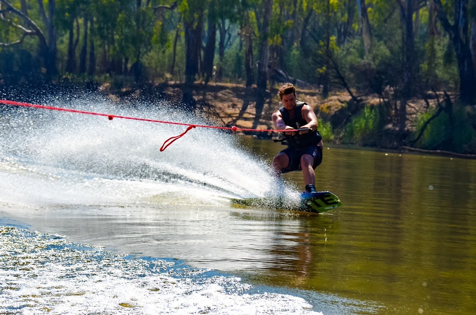 wake boarding on the murray river