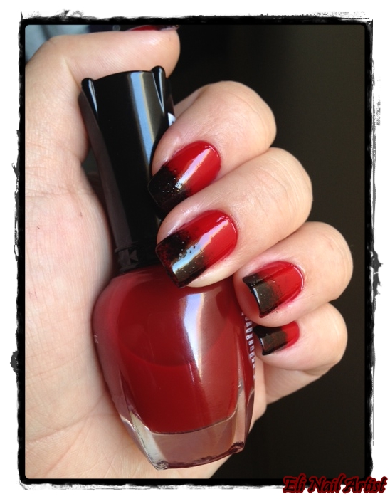 crazy for nails and polish!: Unhas Degradê - Preto e Vermelho