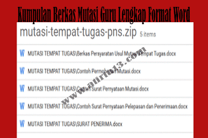 Kumpulan Berkas Mutasi Guru Lengkap Format Word