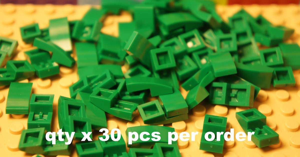 LEGO 11477 Green 1x2 PLATE w/ BOW Slope Curved 1 x 2 x 0.66 ~ stores