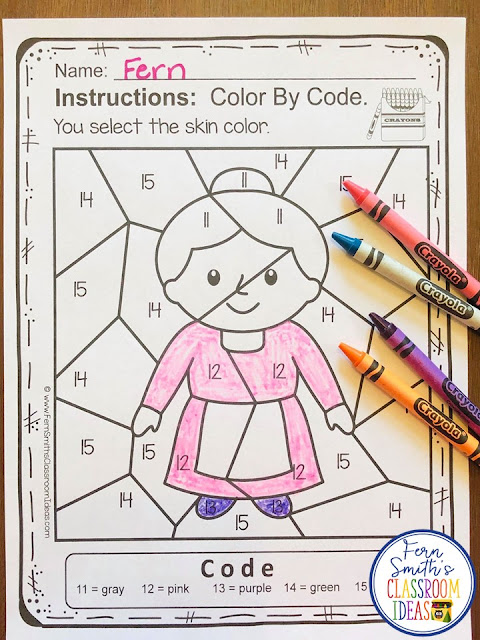 Color By Number For Math Remediation Teen Numbers 11 to 15 Old Woman in a Shoe - If you are looking for a resource for math remediation while still giving your students some confidence while reviewing important math skills, you will love this series. These five Color By Number worksheets focus on TEEN Numbers 11 to 15 with an adorable There Was An Old Woman Who Lived in a Shoe theme. The five pages have only a few color selections and only a few numbers, to help your students focus on the repetitive pattern of the teen numbers 11 to 15. All the while giving your students a fun and exciting review of important math skills at the same time! You will love the no prep, print and go ease of these printables. As always, answer keys are included.