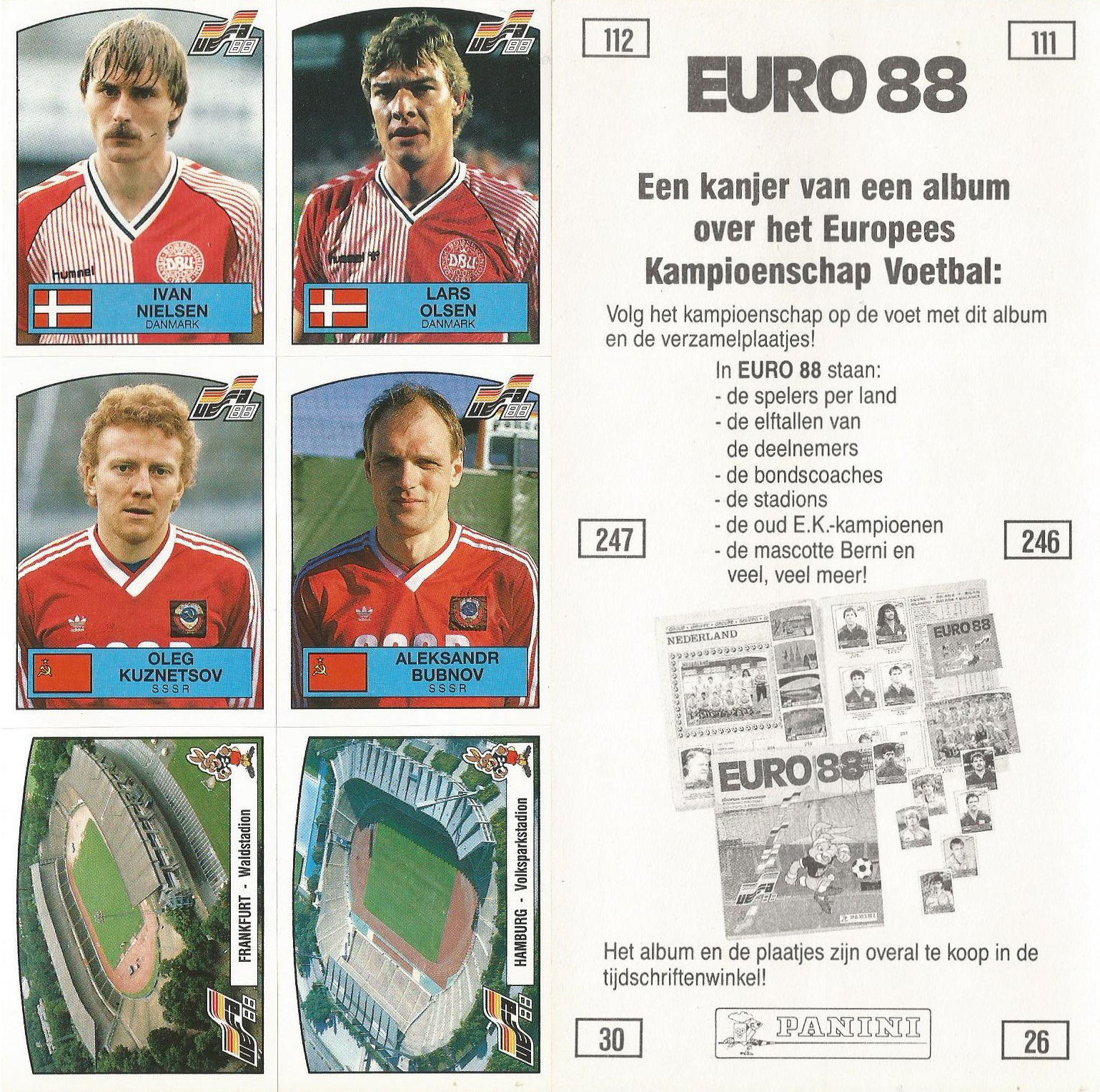 113 DENMARK HEINTZE WITH BACK VERY GOOD Panini EURO 88 N MINT CONDITION!!! 