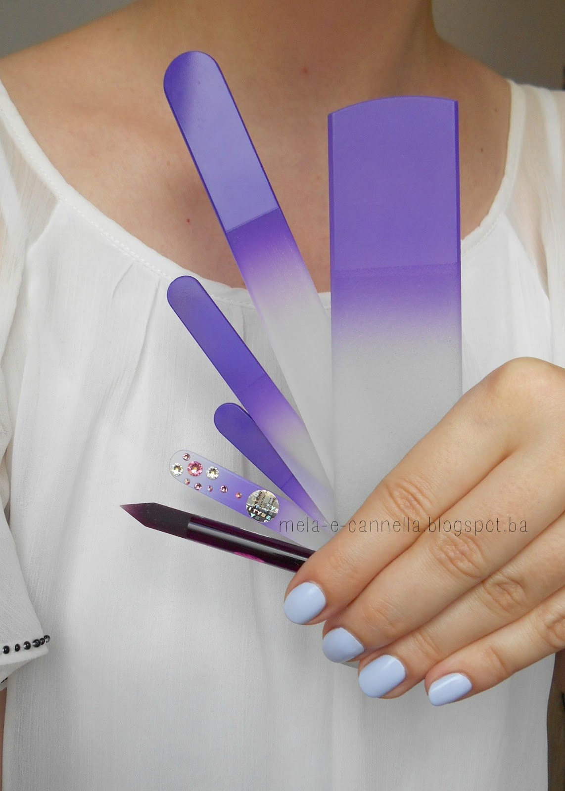 melaecannella Mont Bleu Crystal Nail Files Purple Set + Foot