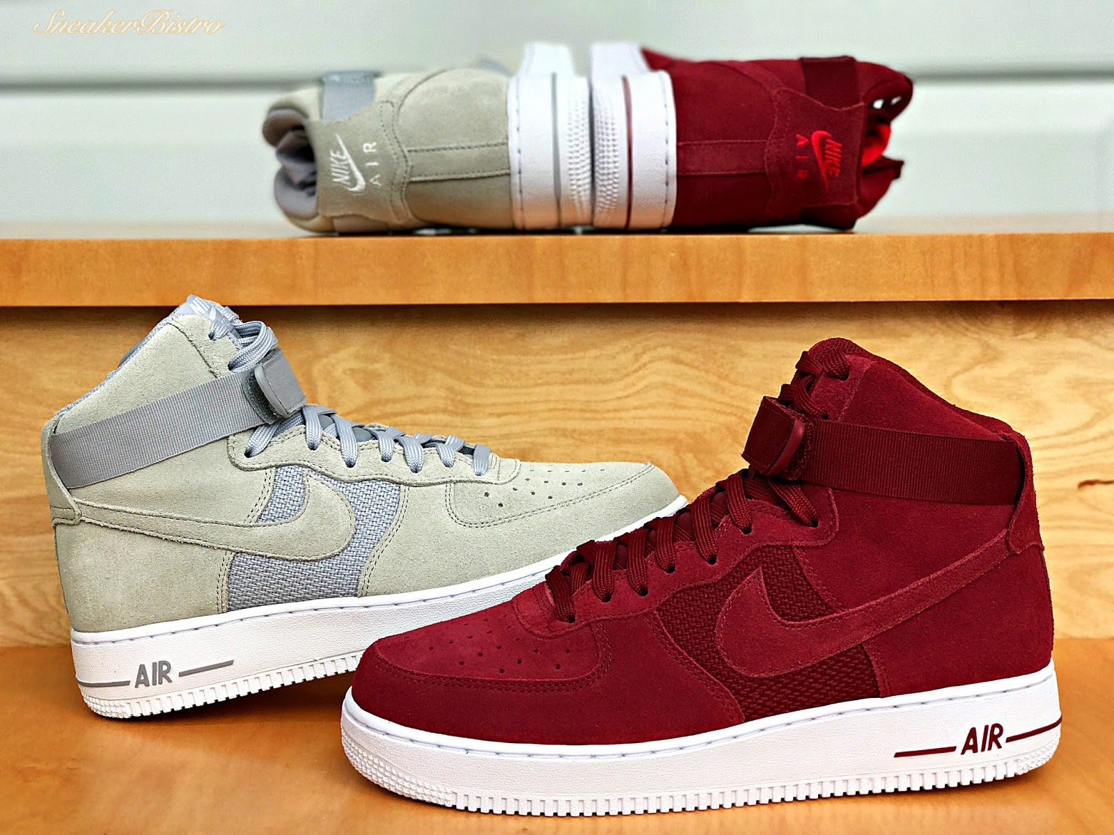 nike air force red and white high