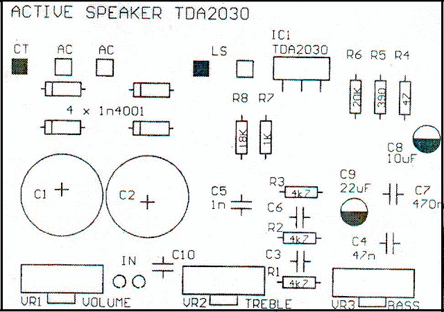 Layout PCB TDA2030 complete tone control