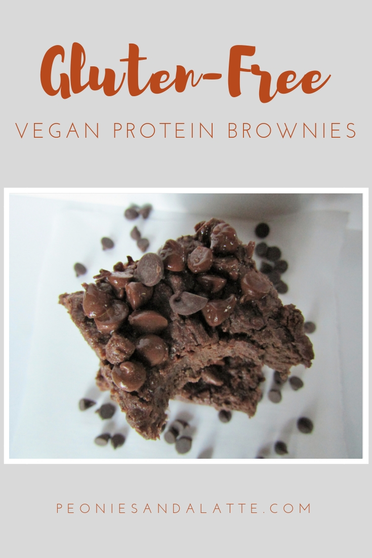 Peonies and a Latte Gluten Free Vegan Protein Brownies