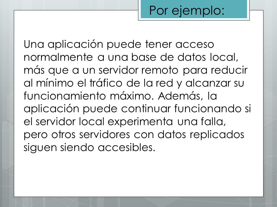Bases De Datos Distribuidas REPLICACION DE BASES DE DATOS DISTRIBUIDAS