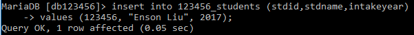 Database Laboratory: Insert Data to a table using SQL command