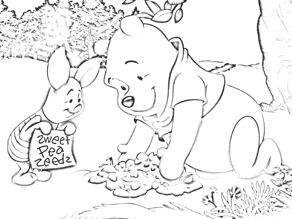 Gambar Sketsa Kartun Winnie Pooh