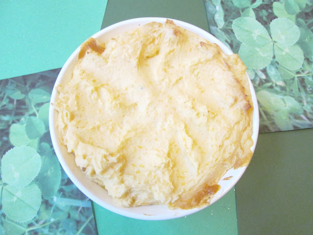 Mashed Potato Topping on St. Patrick's Day Shepherd's Pie.