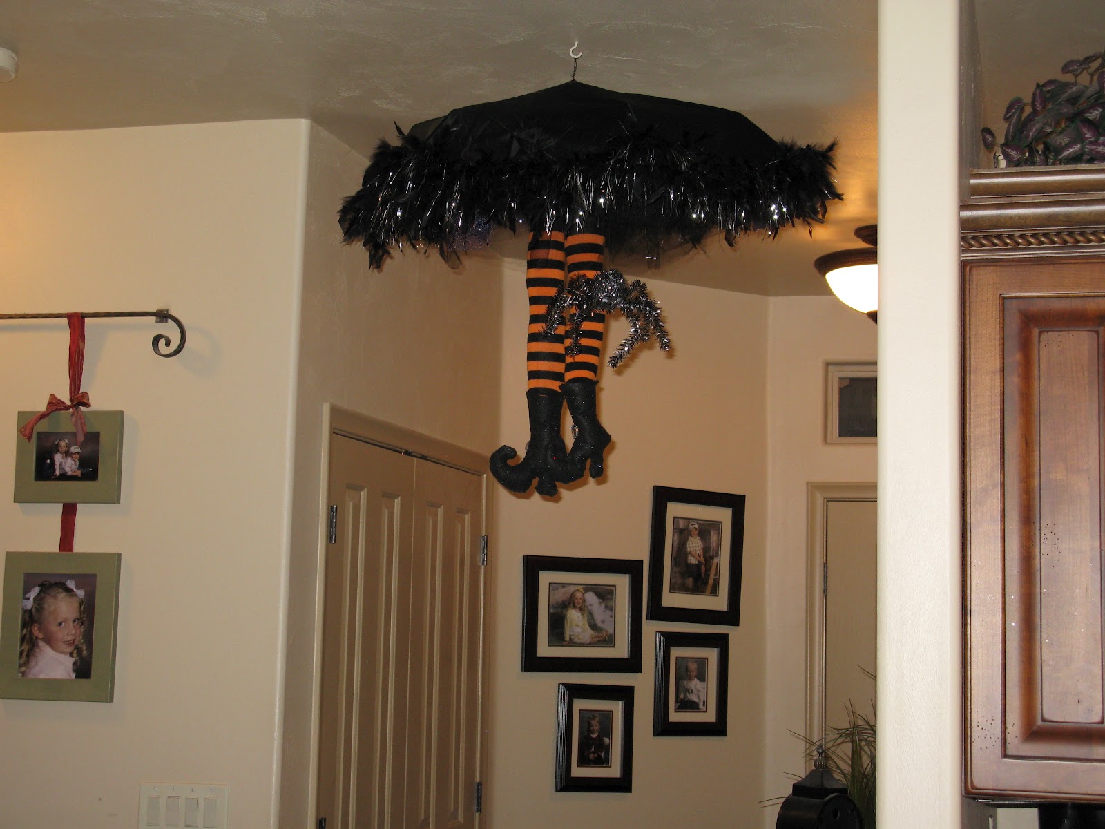 The Funky Letter Boutique Halloween witch falling from the ceiling