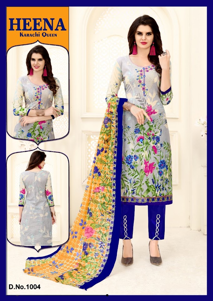 Heena karachi Cotton printed dress material