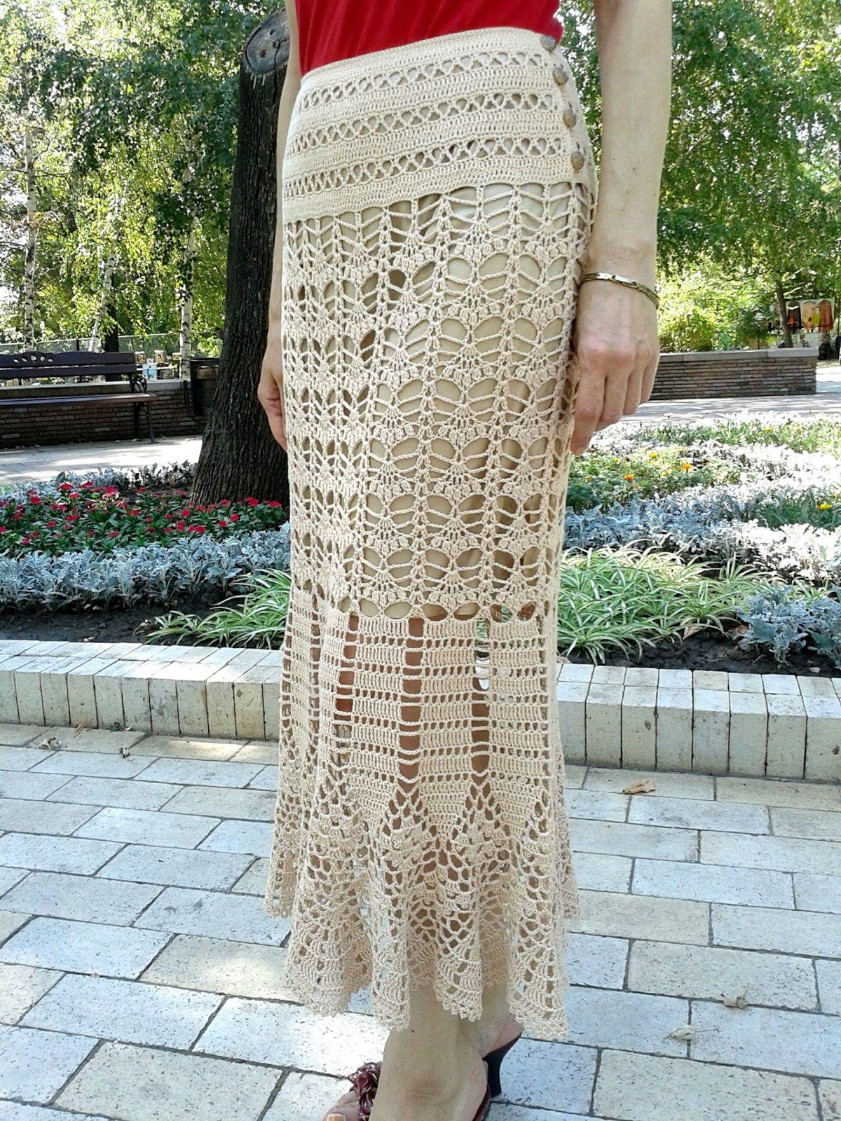 saias longas de croche com graficos e receitas