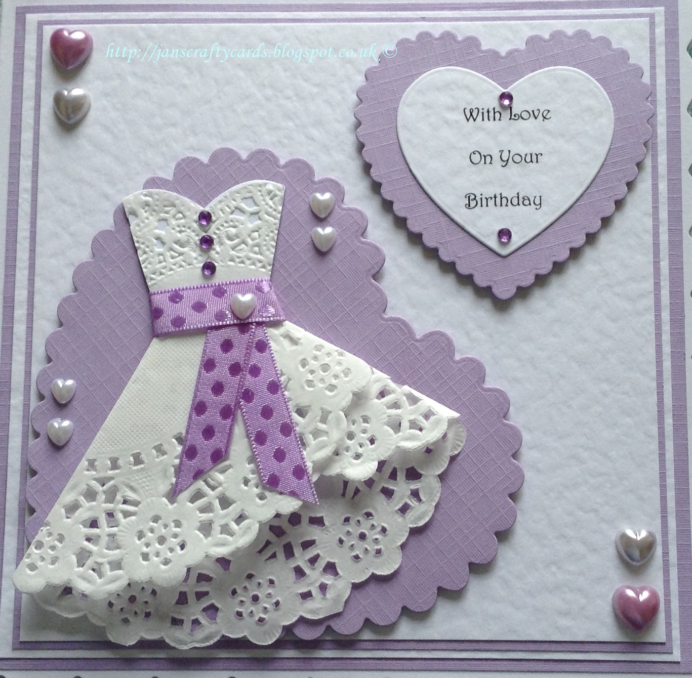 Jan's Crafty Cards Doily Dress