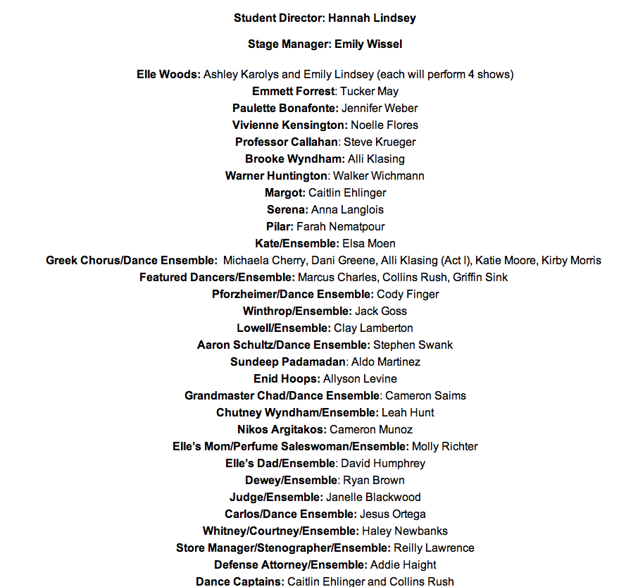 Legally Blonde Cast Lists 49