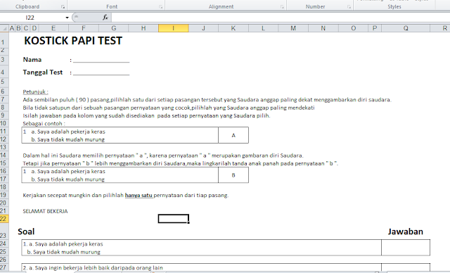 Jual Soal Tanggapan Dan Alat Skoring Psikotes Kepribadian
