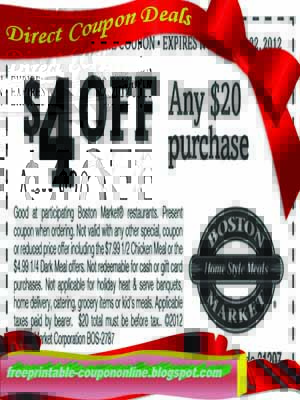 Boston market printable coupon april 2018