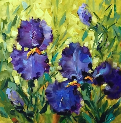 Artists Of Texas Contemporary Paintings and Art: Windblown Blue Iris ...