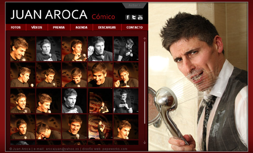 página web oficial del actor, cómico y monologuista Juan Aroca, diseñada por pepeworks