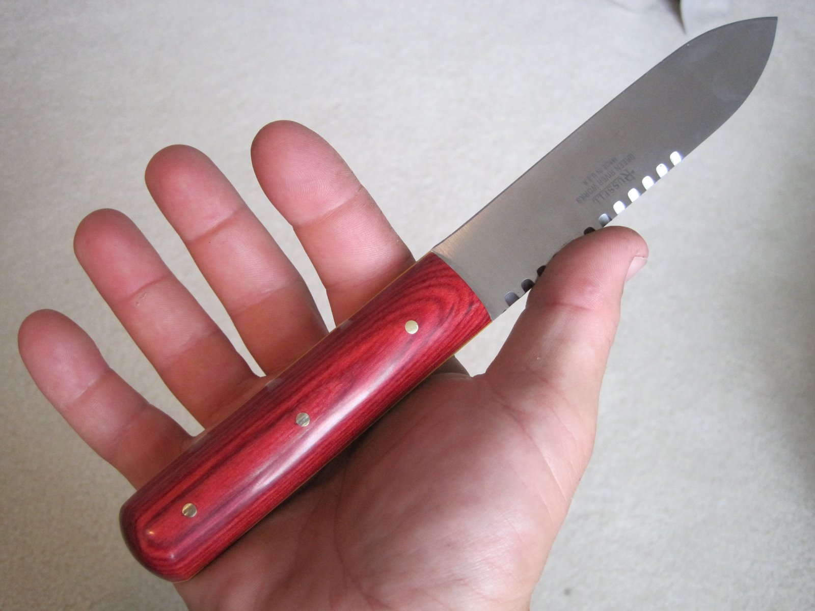Bushcraft Knife Reviews Green River Dadley Knife w/ Raspberry Dymondwood