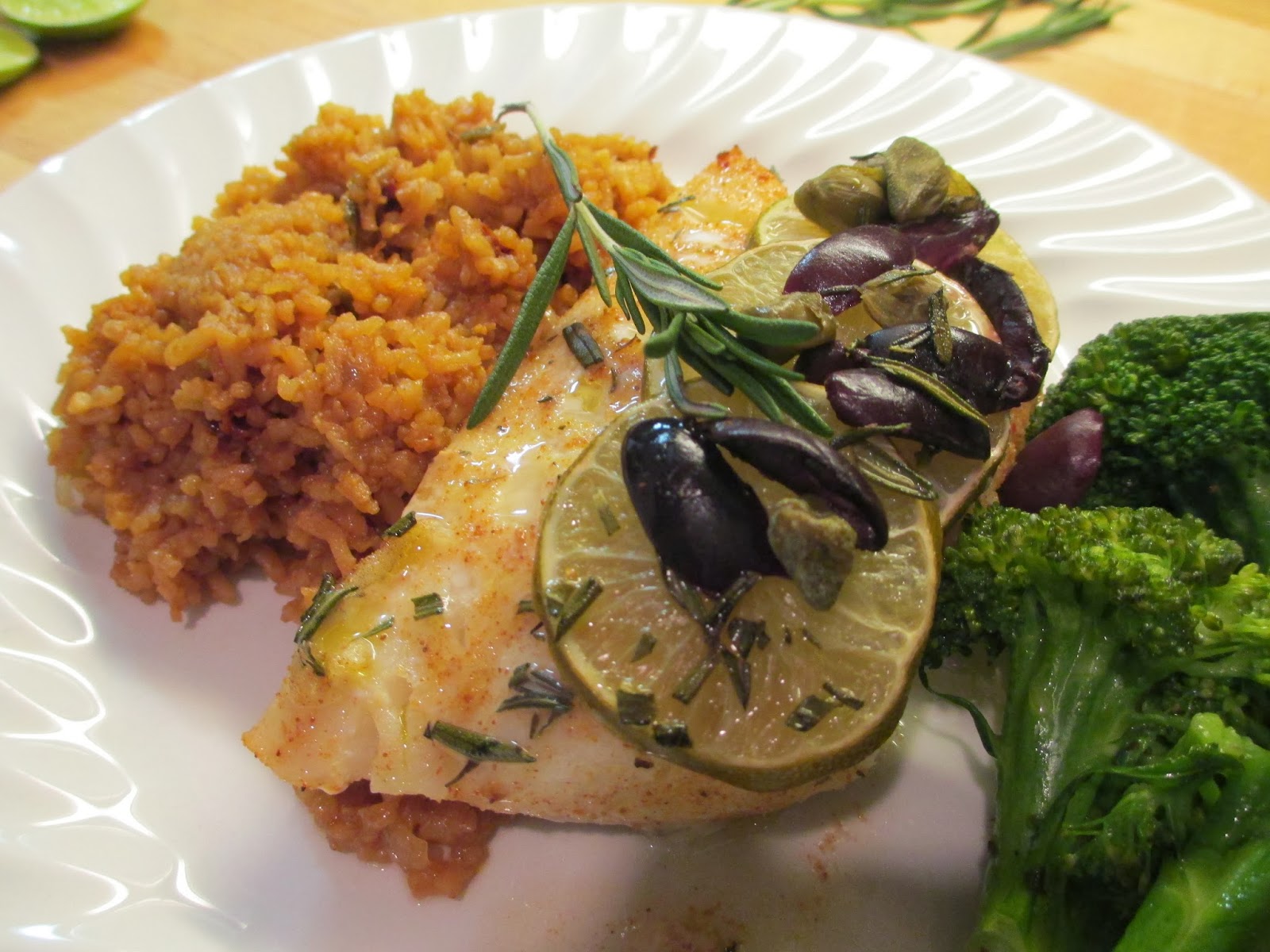 The Flying Foodie Baked Cod With Kalalmata Olives, Limes and Capers