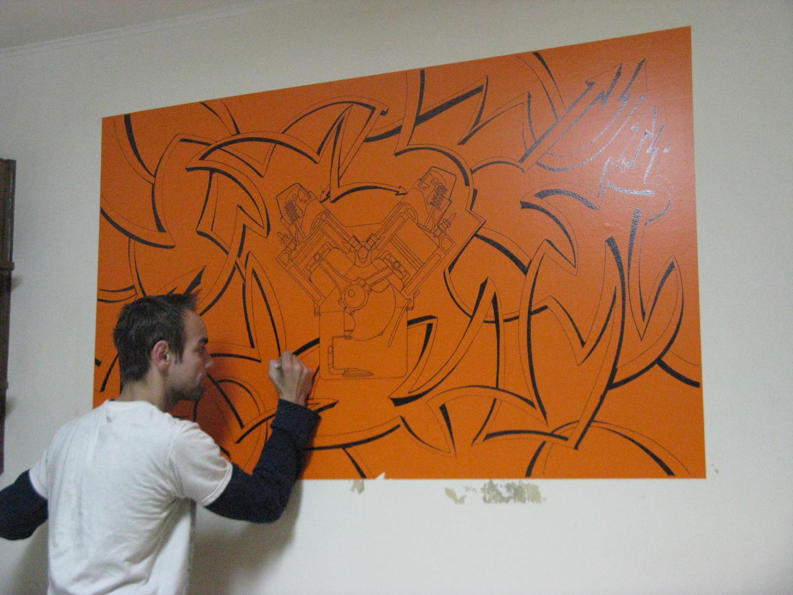Pinstripe Chris: Sharpie Mural