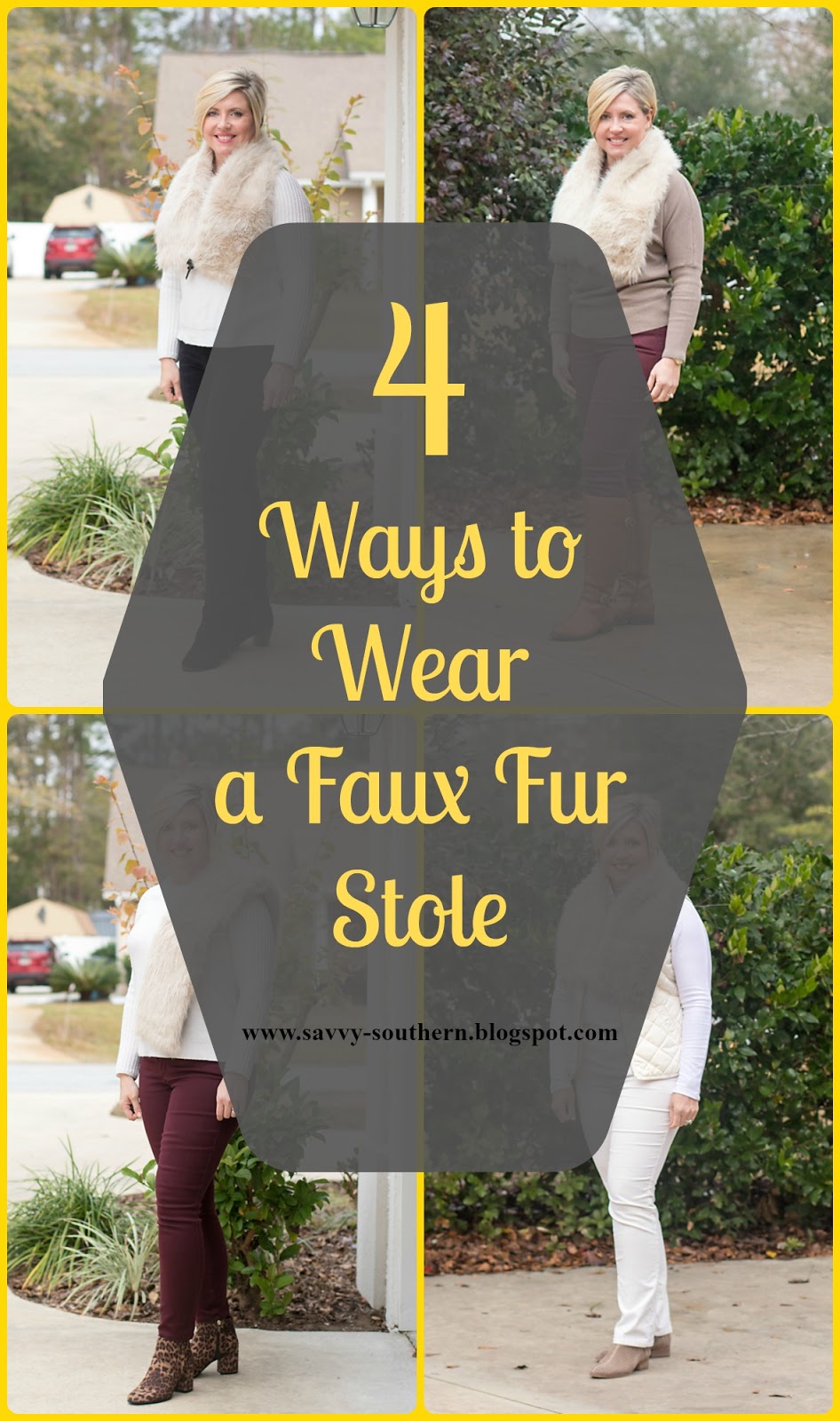 4 Ways to Wear a Faux Fur Stole Savvy Southern Chic
