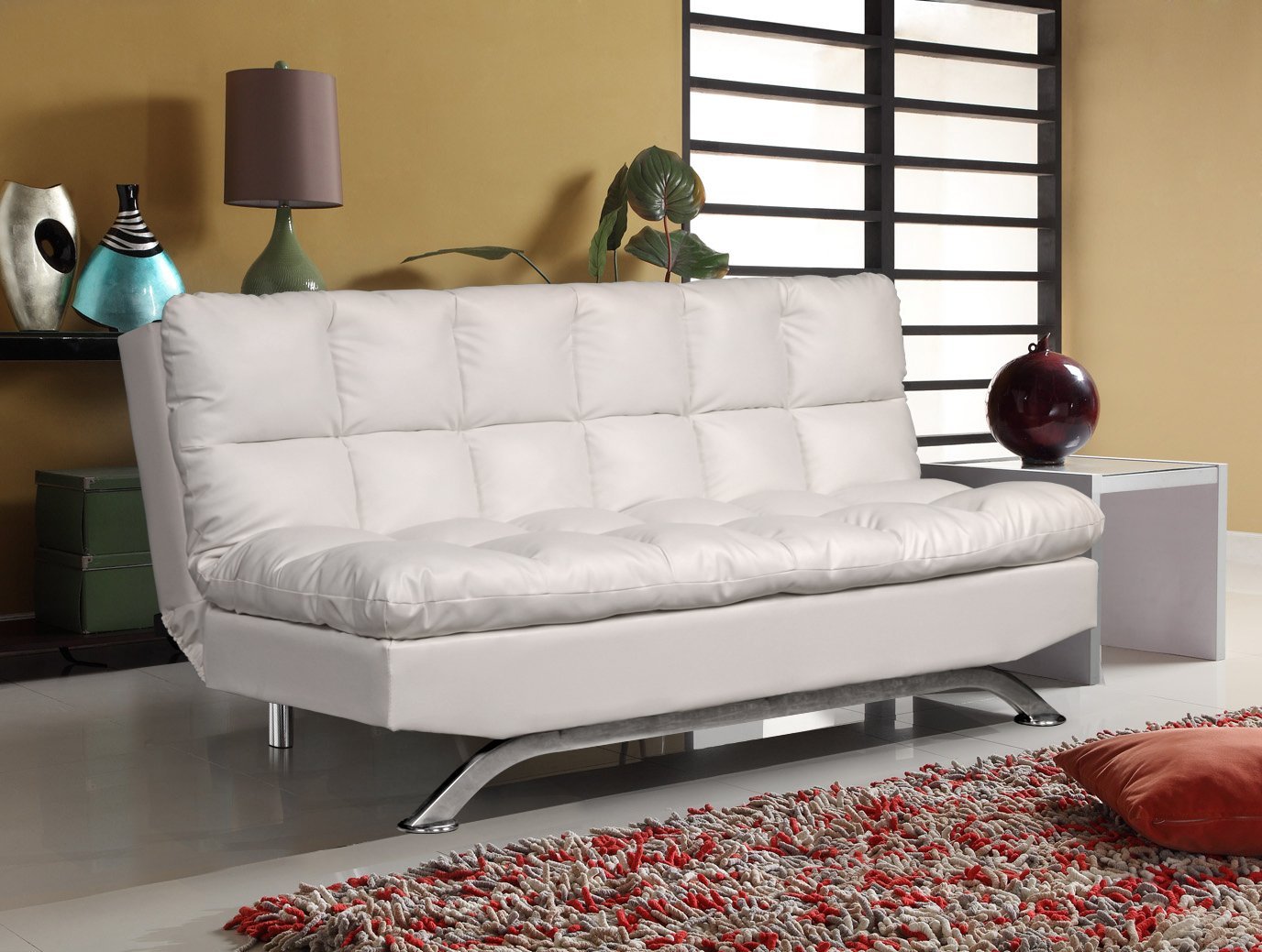 Futon White Sofa Bed 