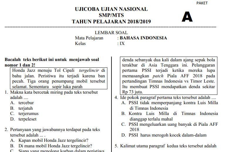 Soal Ukg Pedagogik Bahasa Inggris Smp Dan Kunci Jawaban