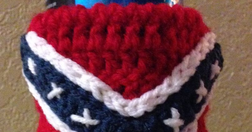 Taste Of Craftiness: Crochet Rebel Flag Can Cozy
