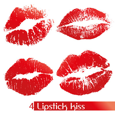 4 marcas de labios en vector