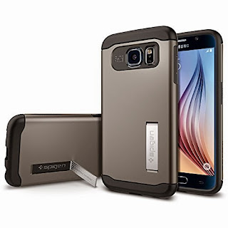 Galaxy S6 Case, Spigen [AIR CUSHION] Slim Armor Case [KICK-STAND] for Samsung Galaxy S6 - Gunmetal (SGP11330)
