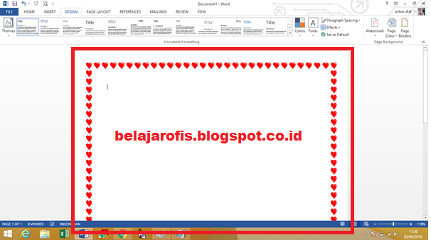 Cara Mudah Mempercantik Dokumen Dengan Bingkai (Page Border) Pada Microsoft Word 2013