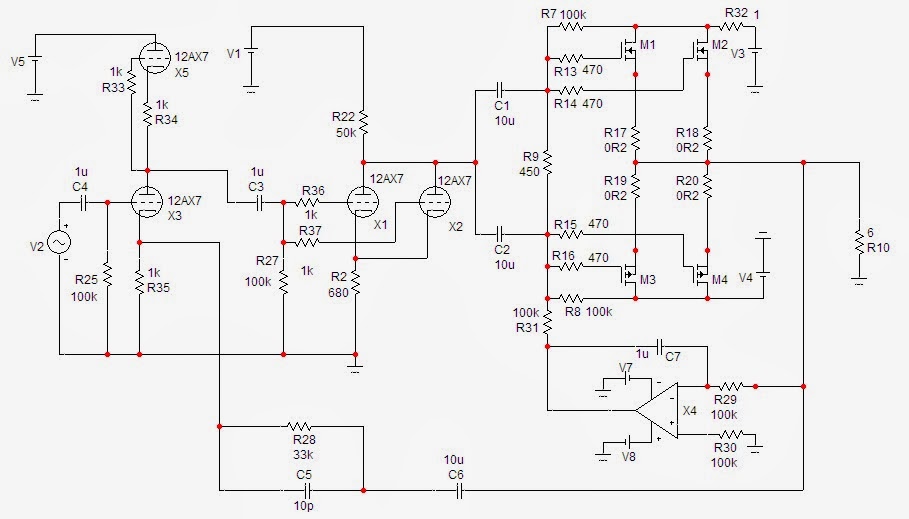 ESPRITAUDIO: Hybrid Power Amplifier Using 12AX7 as Input Stage and VAS