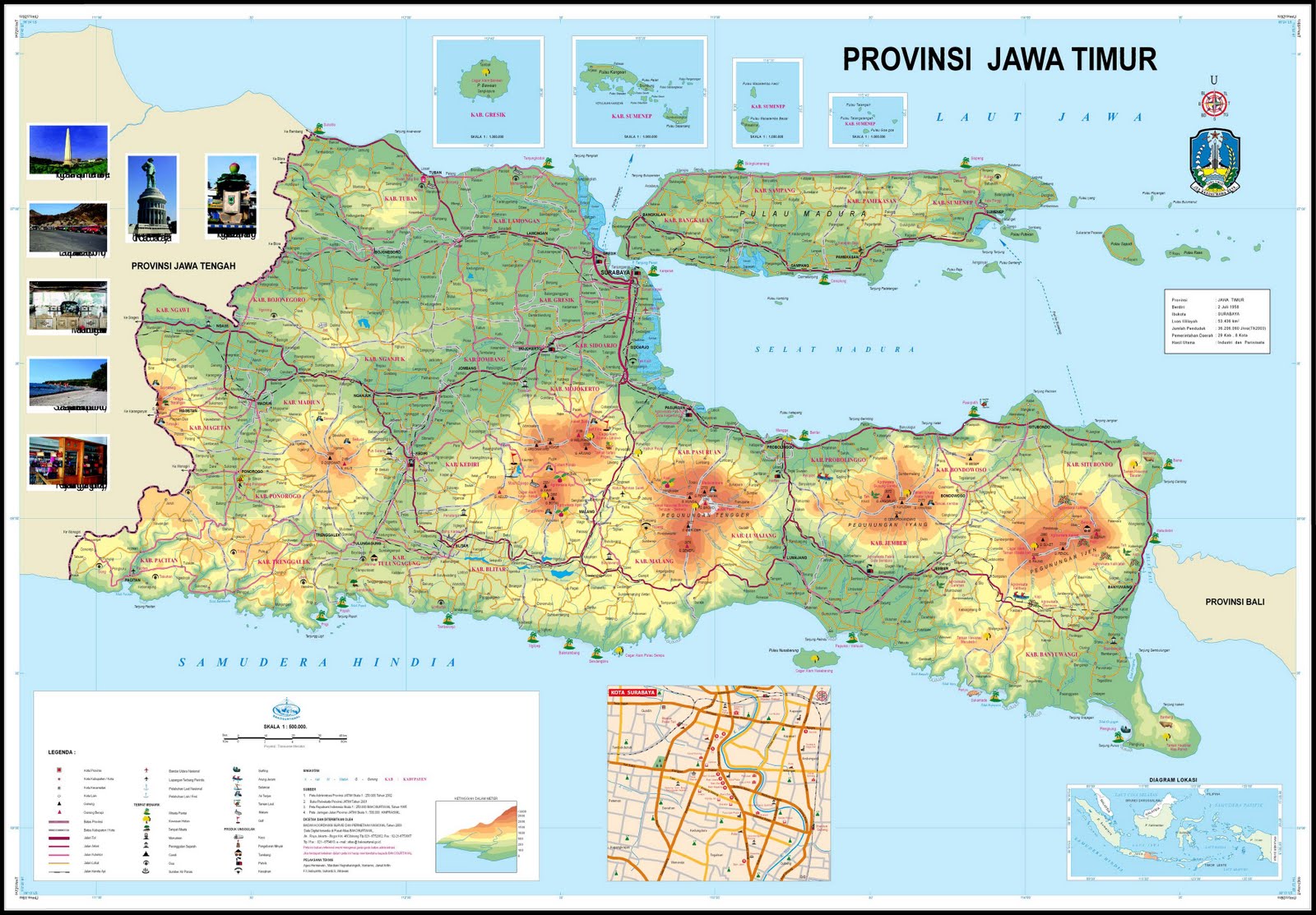 Peta Provinsi Jawa Timur Jatim 