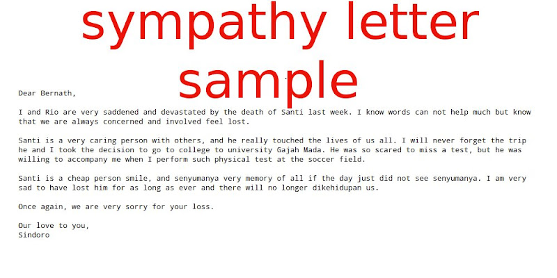 sample of sympathy letters