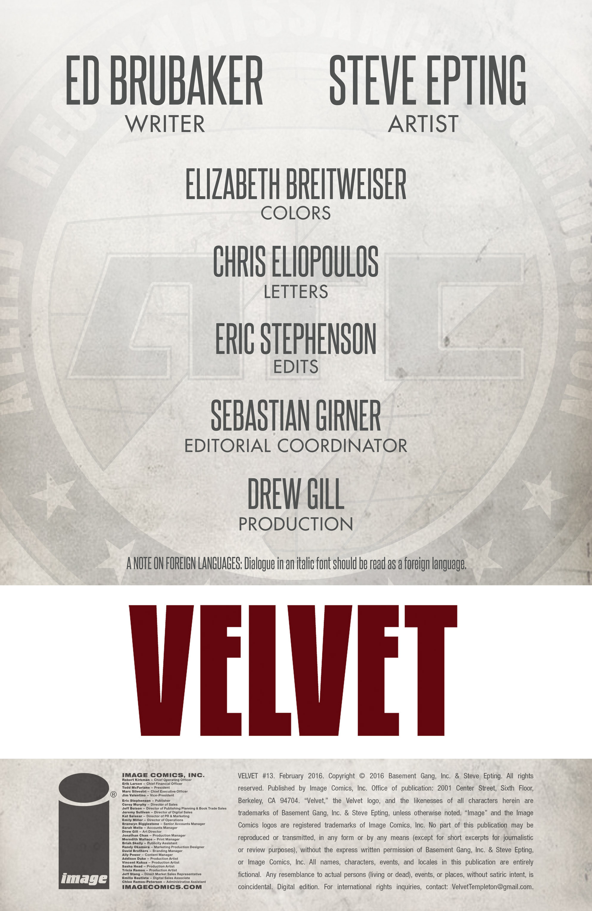 Read online Velvet comic -  Issue #13 - 2