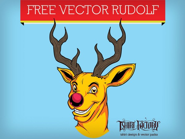 Free vector download – Rudolf reindeer