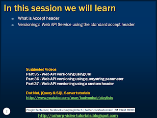 Sql server, .net and c# video tutorial: Web API versioning using accept ...
