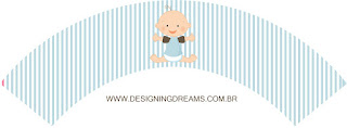 Bebé Niño: Mini Kit para Imprimir Gratis. Wrappers para Cupcake para Imprimir Gratis de Bebé Niño.