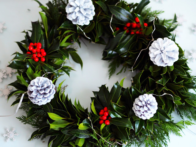 Christmas wreath decorating
